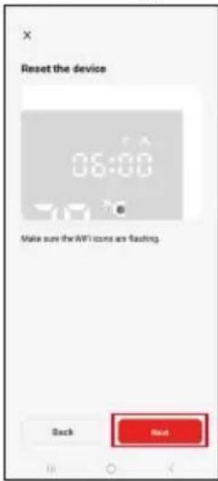 Reset the device 06:00 Make sure the AWI zone are flashing. Back Read