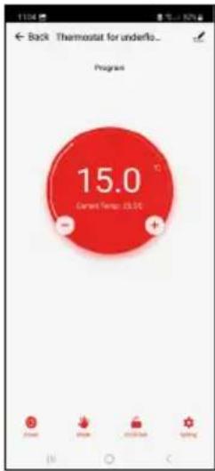Back Thermostat for underfo... Programs 15.0 Current Temp: 23.0°C