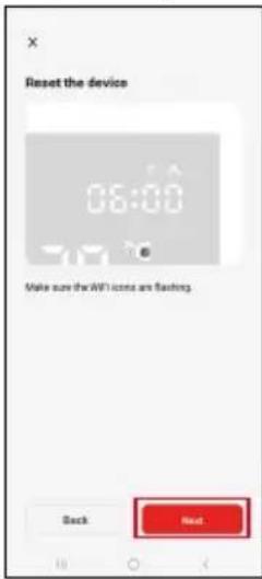 Reset the device 06:00 Make sure the WiFi icons are flashing. Back Read