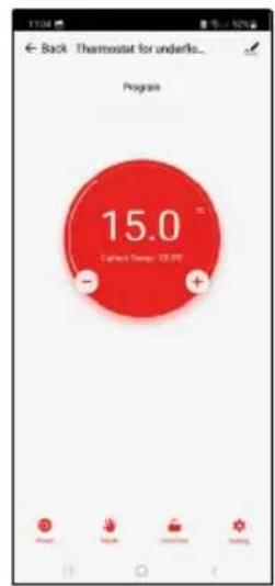 Back Thermostat for underflo... Program 15.0 CapNet Temp: 20 FPS