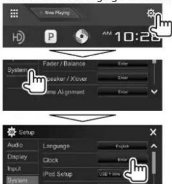 KENWOOD DDX23BT - Réglages de l'horloge - 2