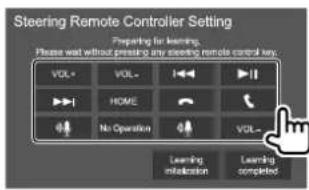 KENWOOD DDX5018BT - Quand l'appareil est prêt pour l'apprentissage, maintenez enfoncée une touche de a télécommande de volant pendant environ 2 secondes pour enregistrer/modifier. - 1