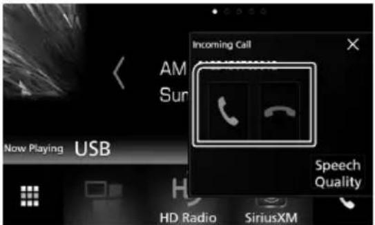 KENWOOD DDX9704S - Touchez pour répondre à un appel téléphonique ou - 1