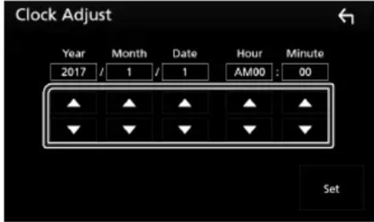KENWOOD DDX9704S - Réglez la date et l'heure manuellement. - 1
