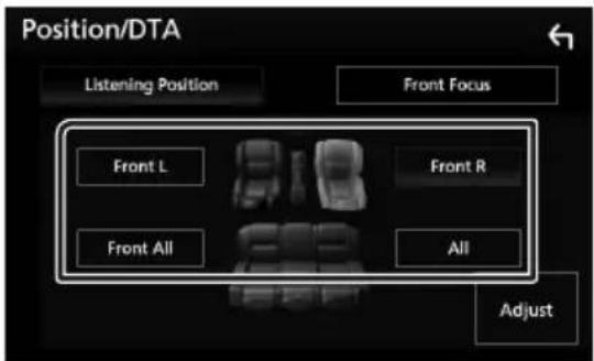 KENWOOD DDX9704S - Position d'écoute/DTA - 1