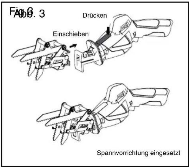YARDFORCE GDGS12 - Montage der Spannvorrichtung (Abb. 3) - 1