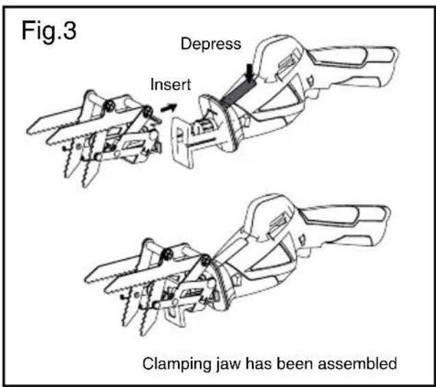 YARDFORCE GDGS12 - Installing the clamping jaw (Fig 3) - 1