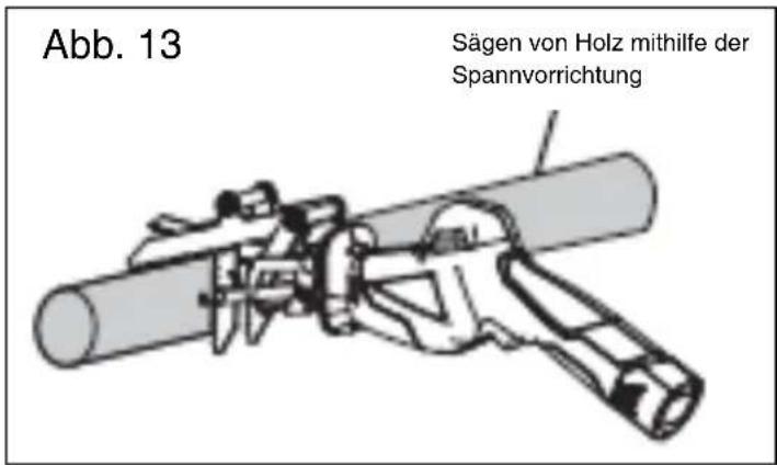 YARDFORCE GDGS12 - Sägen mit der Spannvorrichtung (Abb. 13) - 1