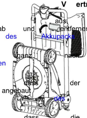 V ertr aus entferner ab und des Akkupacks ganz nach den dass der angebaut des dass die