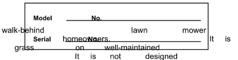 Model No. walk-behind lawn mower Serial homeowners. It is grass on well-maintained It is not designed