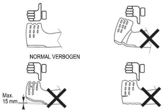 NORMAL VERBOGEN Max. 15 mm