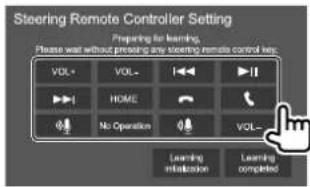 KENWOOD DMX718WBTL - Quand l'appareil est prêt pour l'apprentissage, maintenez enfoncée une touche de a télécommande de volant pendant environ 2 secondes pour enregistrer/modifier. - 1