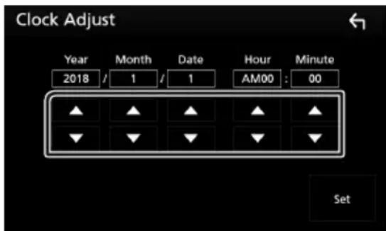 KENWOOD DDX9905S - Réglez la date et l'heure manuellement. - 1