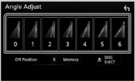 KENWOOD DDX9705S - Sélectionnez un numéro ci-dessous qui représente votre réglage d'angle désiré. - 1