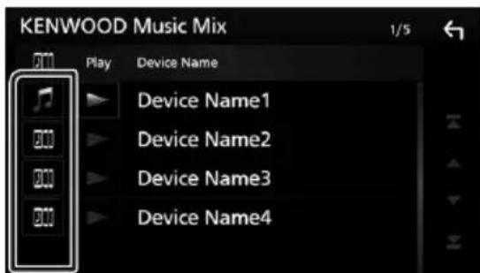 KENWOOD DDX9705S - Touchez le nu nom de l'appareil que vous souhaitez connecter. - 1