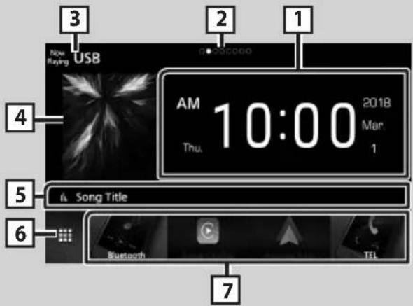 KENWOOD DDX9705S - Descriptions de l'écran d'ACCUEIL - 1
