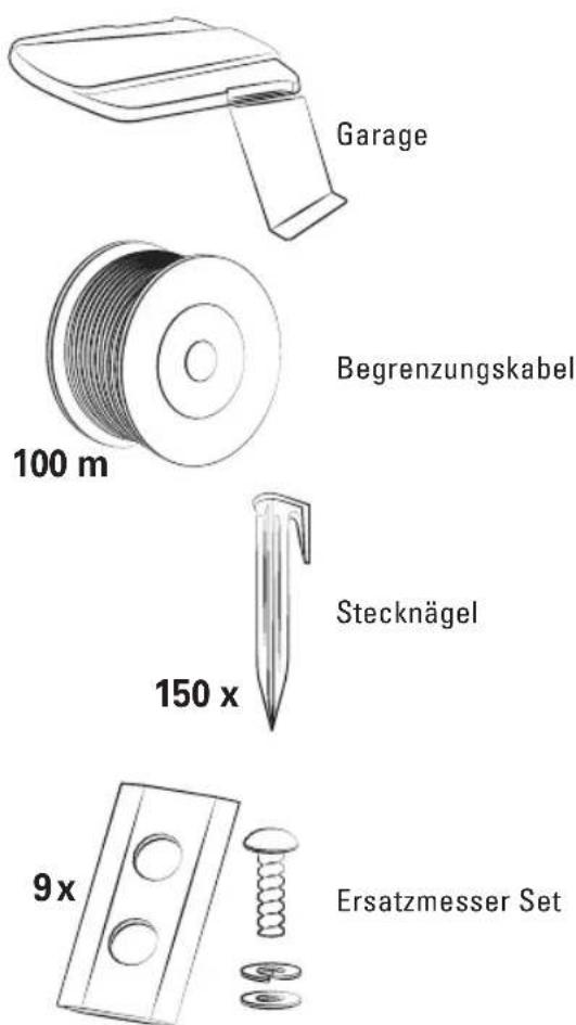 Garage 100 m Begrenzungskabel Stecknägel 150 x 9 x Ersatzmesser Set