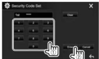 KENWOOD DDX773BH - Enregistrement d'un code de sécurité (uniquement pour le DDX416BT) - 4