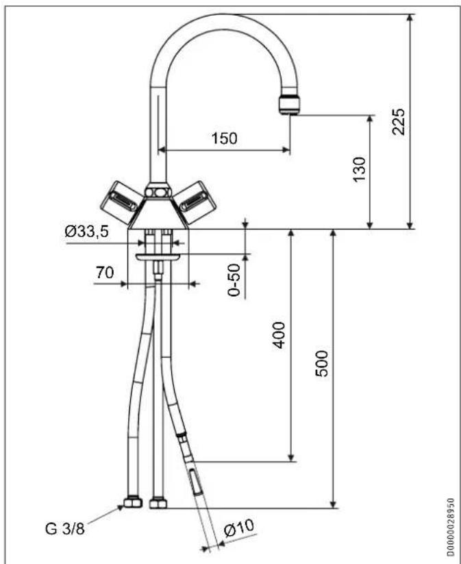 STIEBEL ELTRON WUT - Maße und Anschlüsse - 1