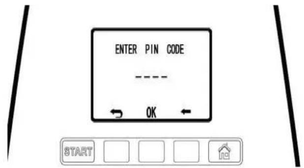 ENTER PIN CODE ---- ← OK ← START