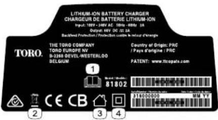 LITHIUM-ION BATTERY CHARGER CHARGEUR DE BATTERIE LITHIUM-ION Input: 100V - 240V AC - 350V - 60Hz SA Output: 400V DC - 22.5kA Backside Protection / Protection Centre be retail de charge TORO. THE TORO COMPANY TORO EUROPE NV B-2365 DEVEL-WESTERLOO BELGIUM Country of Origin: PRC / Pays d'origine : PRC PATENT: www.ftcapals.com 1 Next shipment 81802 2 CE CB 3 4 318000000 MM VY