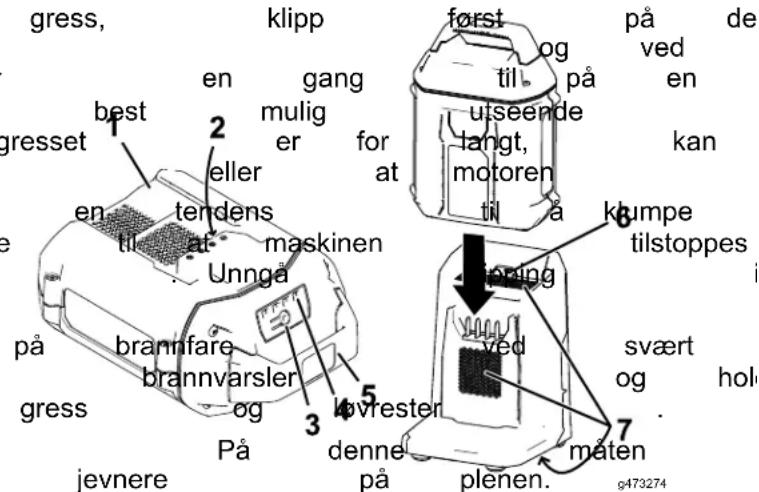 gress, glresset på gress jevnere klipp en gass best 2 eller tendens at maskinen Unngå brannfare brannvarsler og På først og på ved en kan tilt utseende langt, motoren til å kumpte tilstoppes vved dene på plenen. måten g473274
