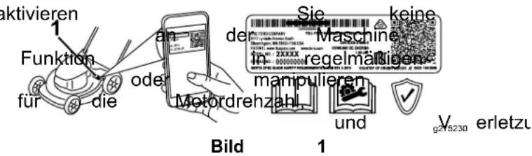 aktivieren 1 Funktion für die oder de motordrehzahl. und V g275230 erletzu Sie keine Maschine in regelmäßigen manipulieren Bild 1