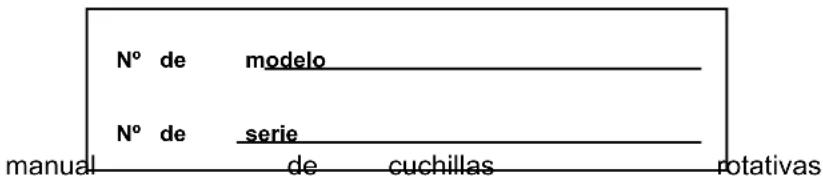 N° de modelo N° de serie manual de cuchillas rotativas