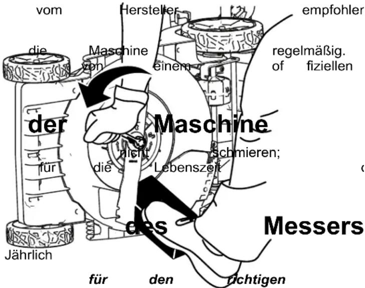 vom Hersteller empfohler die Maschine einem regelmäßig. of fiziellen der maschine für dicht neich schmieren; die Lebenszeit Jährlich des Messers für den richtigen