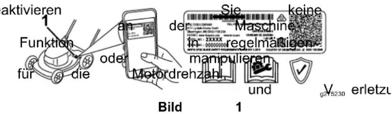 aktivieren Funktion für die an der mischine regelmäßigen- manipulieren und V g275230 erletzu Bild 1 Sie keine