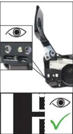 Diagram illustrating eye detection and inspection process with labeled eye components and a green checkmark
