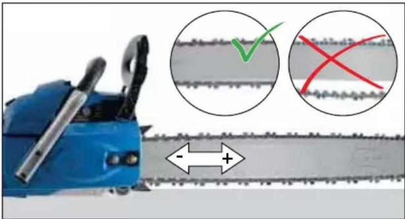 Diagram showing a blue chain-linking device with checkmark and cross symbols, alongside a magnified view of a barbed wire structure.