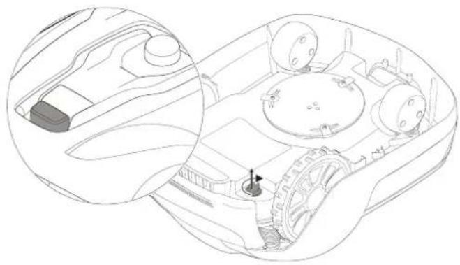 Technical line drawing of a vehicle interior showing dashboard, steering wheel, and gear mechanism (no text or labels)
