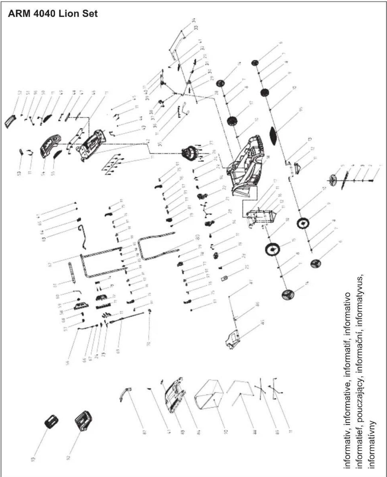 Grizzly ARM 404037 - Explosionszeichnung • Exploded Drawing • Vue éclatée Vista esplosa • Explosietekening • Trimatis vaizdas Rysunek samorozwijający • Výkres sestavení Výkres náhradných dielov • Plano de explosión - 1