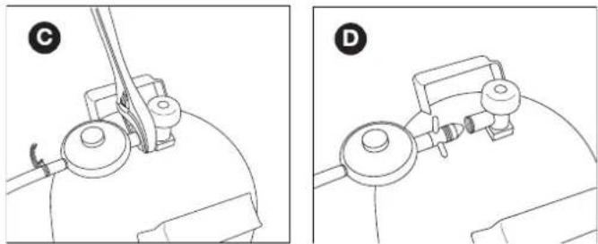 BARBECOOK Spring 3002 - Collegare il tubo e la bombola di gas al regolatore. - 2