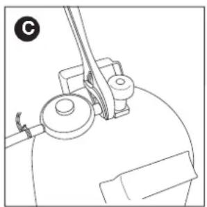 BARBECOOK Stella 4311 - Conectarea furtunului și buteliei la regulator - 2