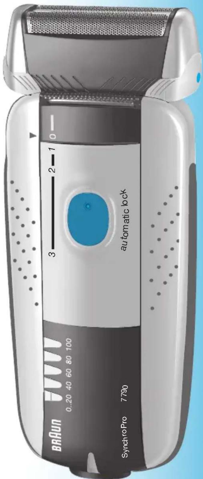 BRAUN 0..20 40 60 80 100 Synchron Pro 7790 automatic lock 3 2 - 1 0 -