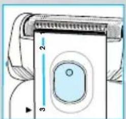 Diagram of a device with labeled parts and measurement indicators