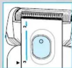 Diagram showing a device with labeled parts and measurement indicators