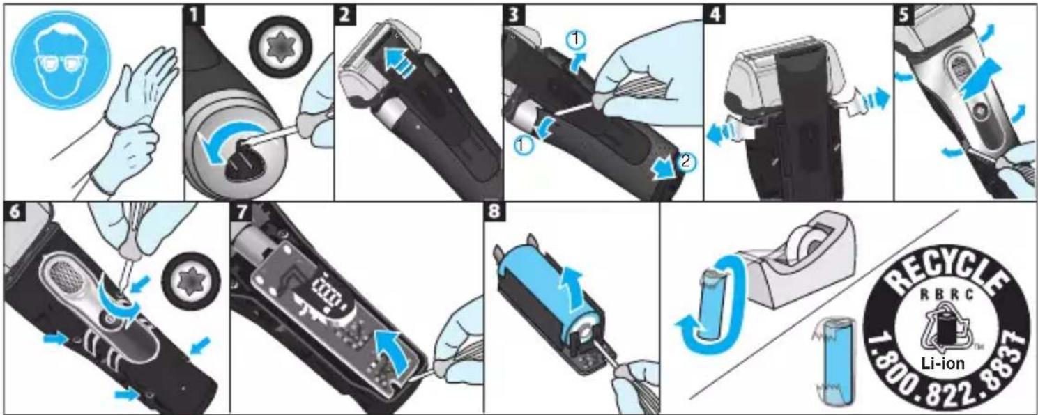 BRAUN Series 9 9297cc - Battery removal - 1