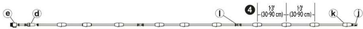 e d l 4 1-3' (30-90 cm) 1-3' (30-90 cm) k j