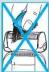 Diagram showing a hand using a tool to lift a button, with blue diagonal lines indicating crossed or blocked states.
