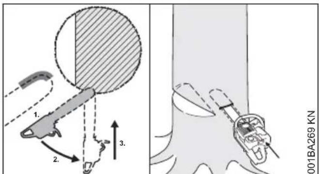 STIHL MS 151 C - Principi per il taglio di abbattimento - 2