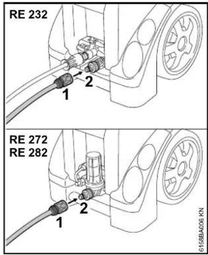 STIHL RE 282 Plus - Connecting the water supply - 1