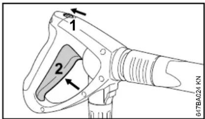 STIHL RE 282 Plus - Actuate the spray gun - 1