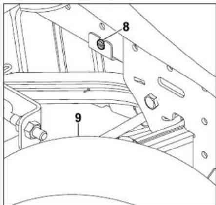 STIHL RT 4097 - Stacco della copertura cinghia trapezoidale sul lato anteriore: - 1