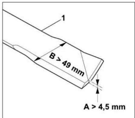 1 B > 49 mm A > 4,5 mm