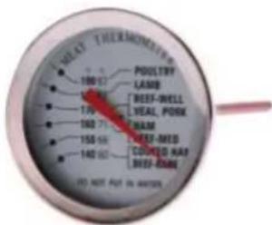 MOILY THERMOMETER 100 63 Poultry LAMB BEET-DRILL VEAL, PONK 120 150 71 RAM 150 68 BEET-MES COOLING RAY BEET-BANE NO NOT FAIR IN WATER