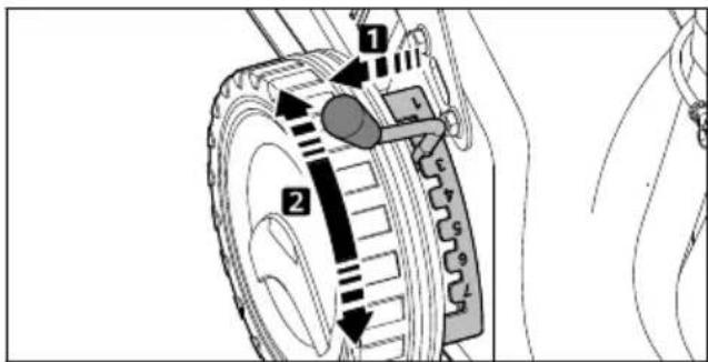 STIHL RM 248 - Snijhoogte instellen - 1