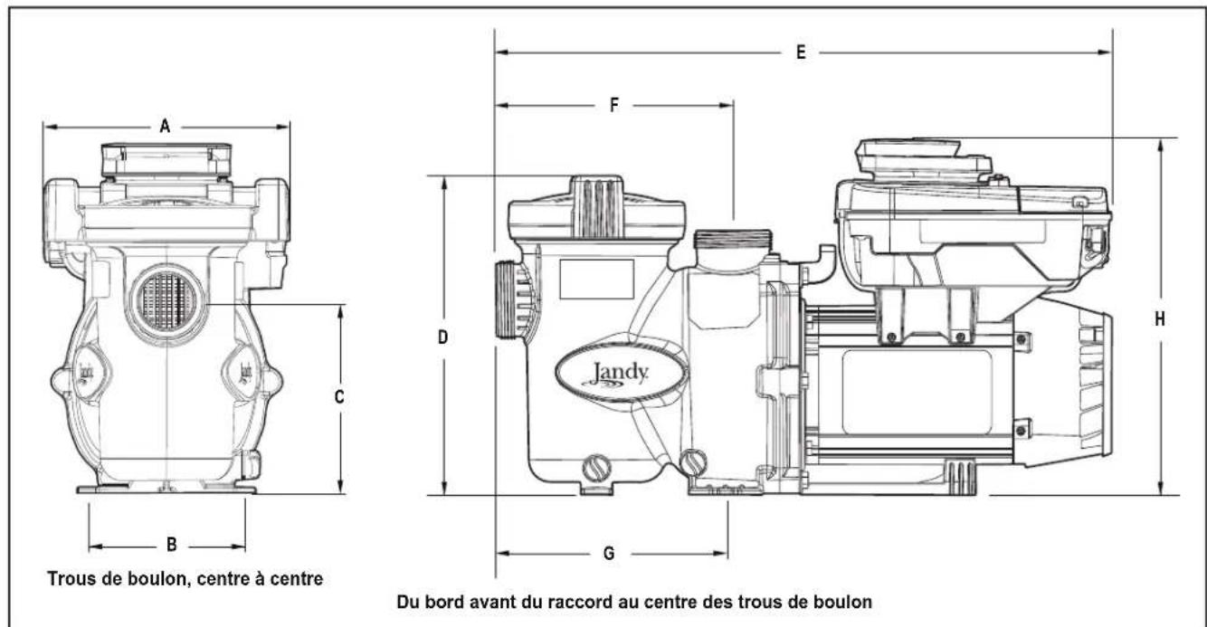 Jandy VSFHP185DV2AS - Dimensions du produit - 1